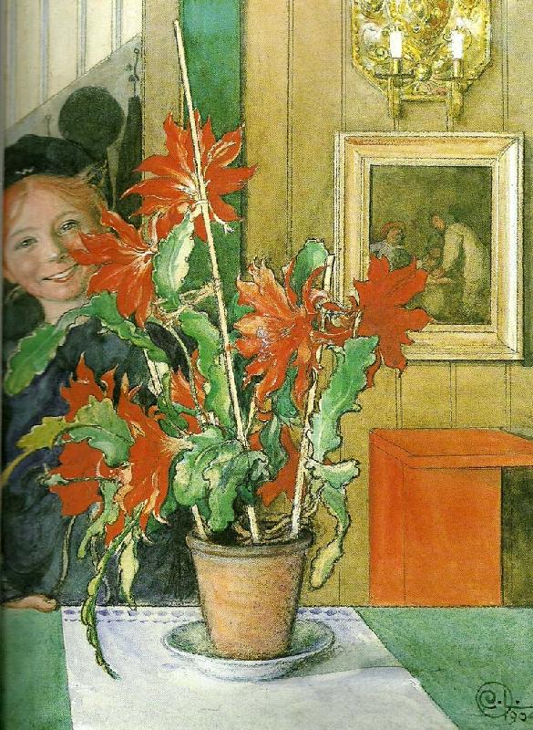Carl Larsson britas kaktus-skrattet Sweden oil painting art